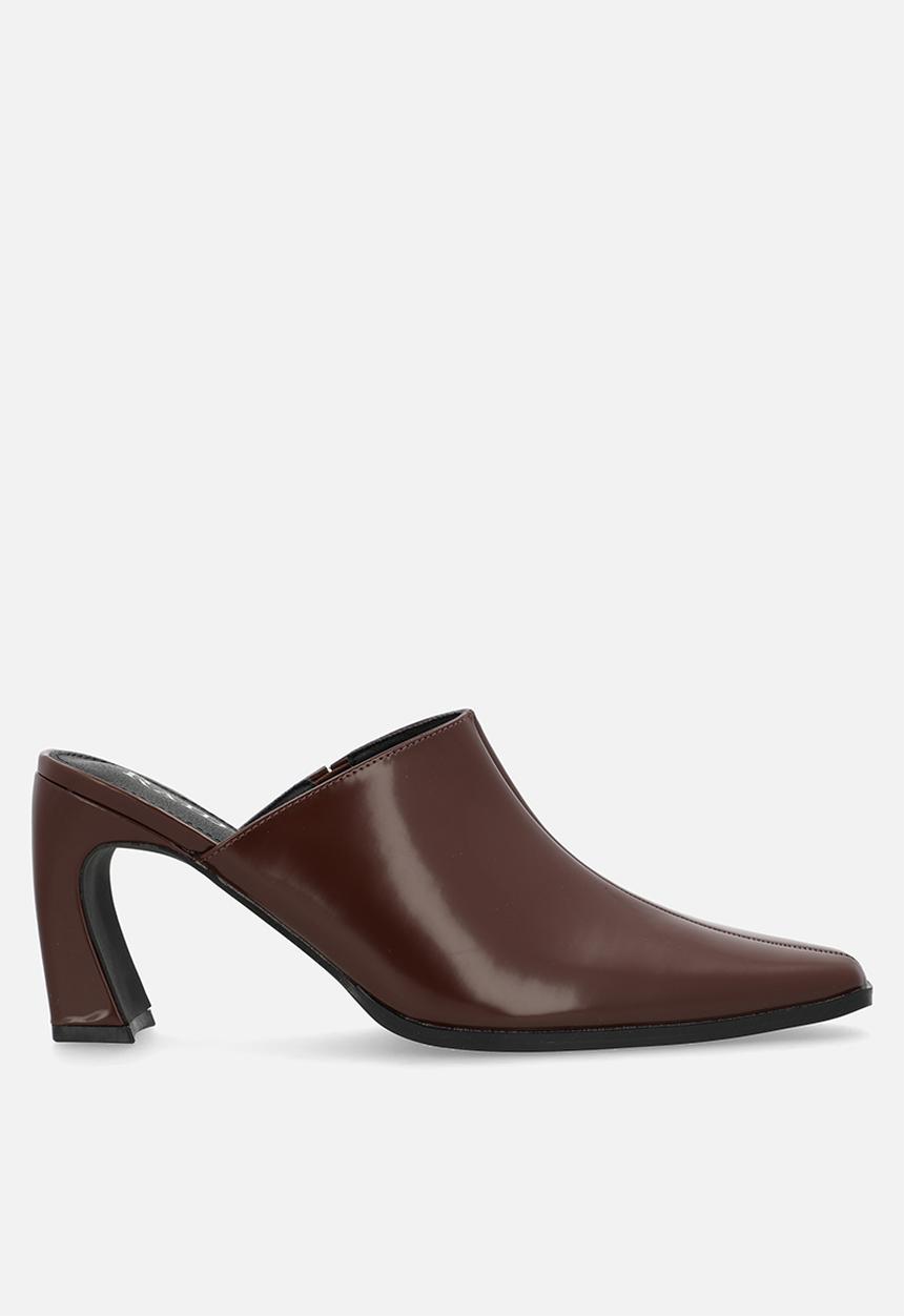 Raid London - Hania block mule heel - brown box pu