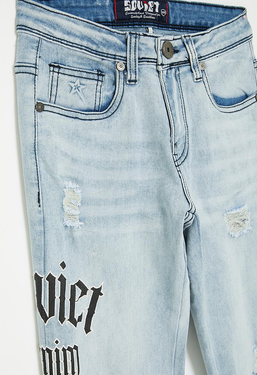 SOVIET - Boys skinny fashion denim - anti blue