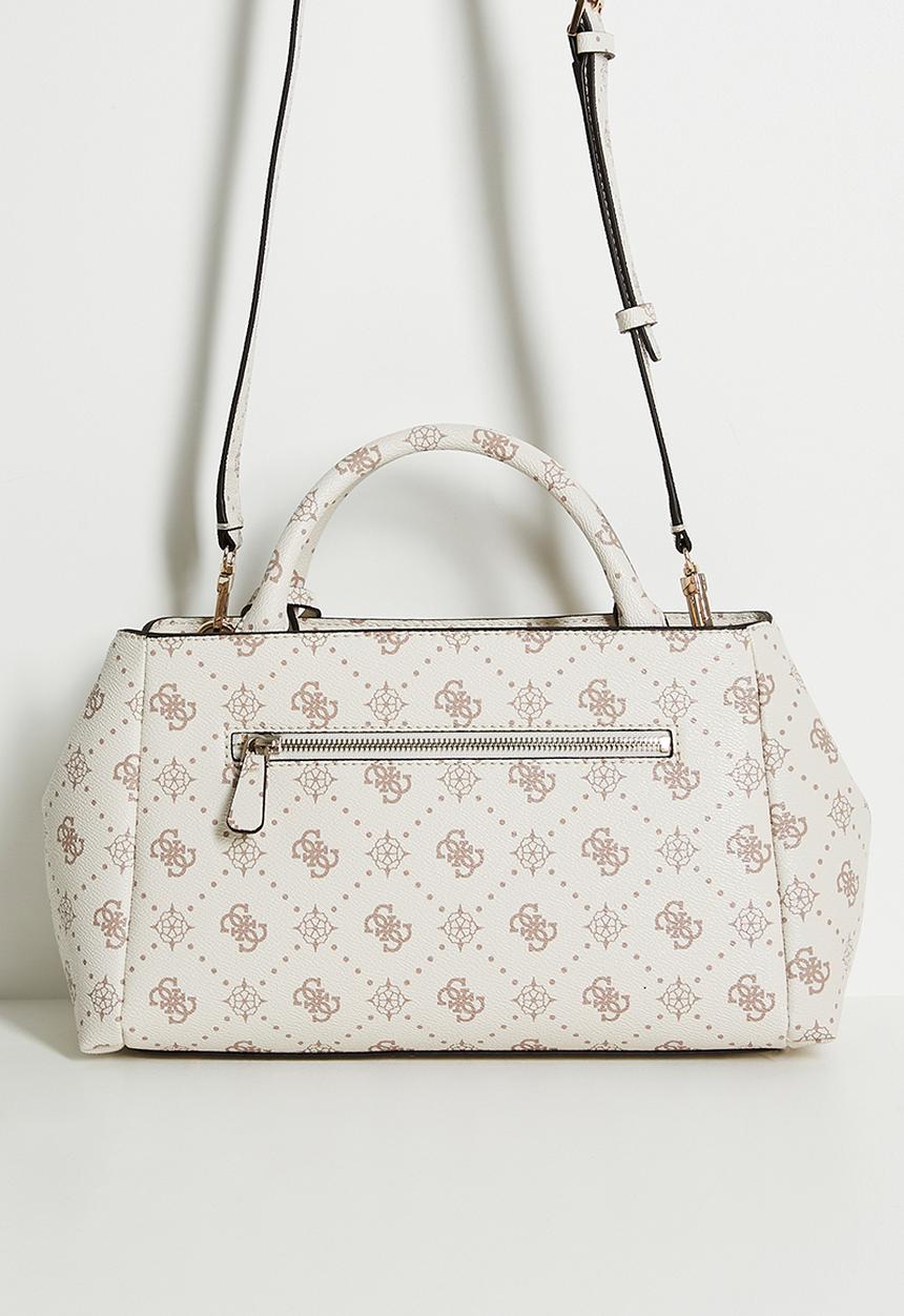 GUESS - Carrie Logo Girlfriend Satchel - Vanilla