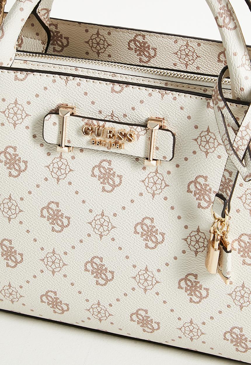 GUESS - Carrie Logo Girlfriend Satchel - Vanilla