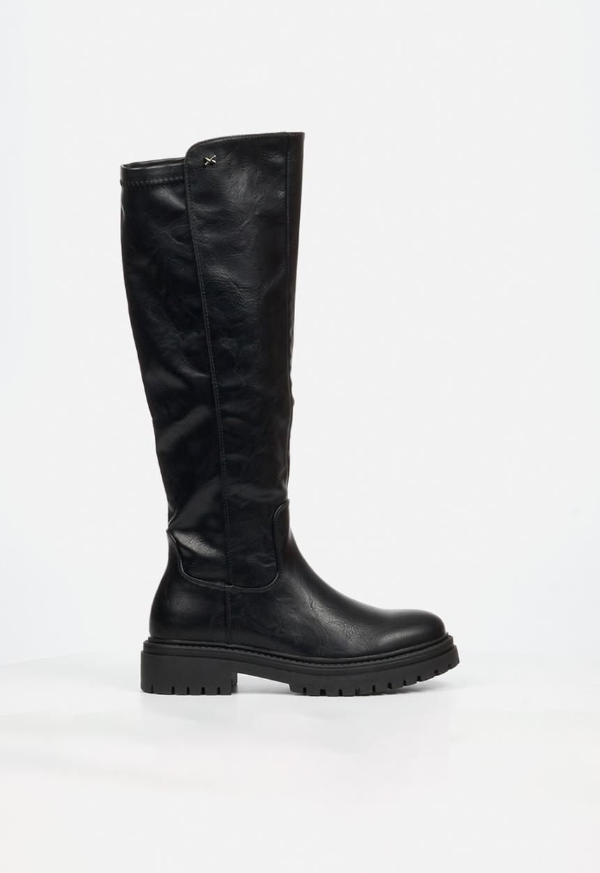 Rock & Co - Globe 1 chunky stretch long boot - black