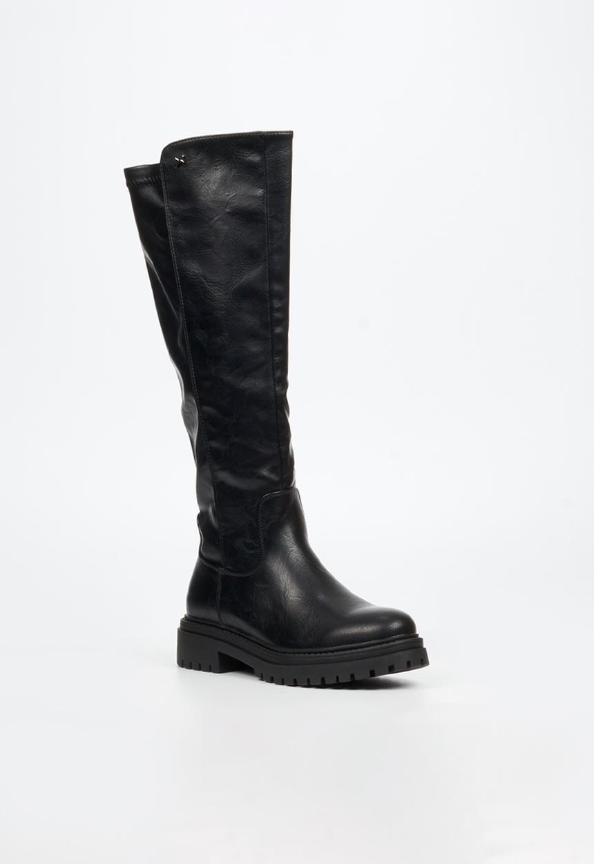 Rock & Co - Globe 1 chunky stretch long boot - black