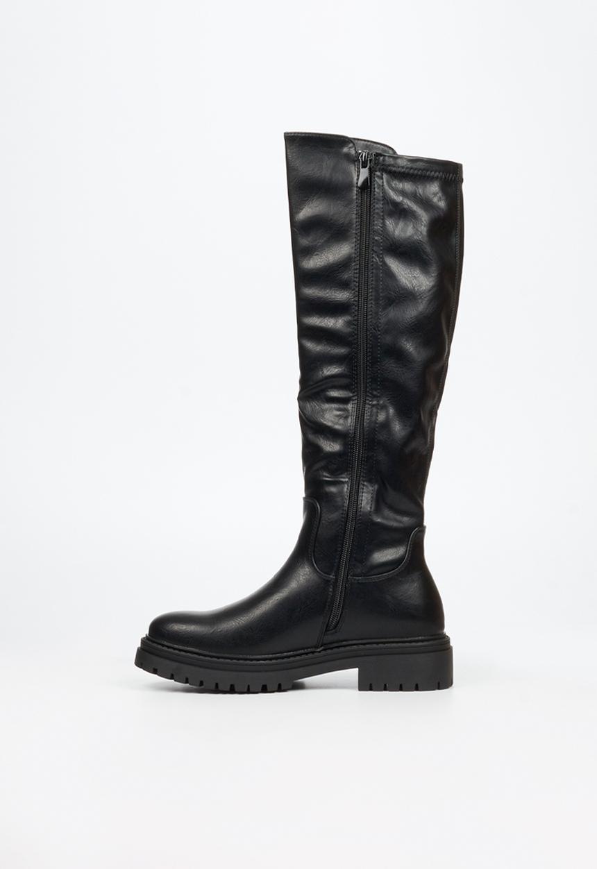 Rock & Co - Globe 1 chunky stretch long boot - black