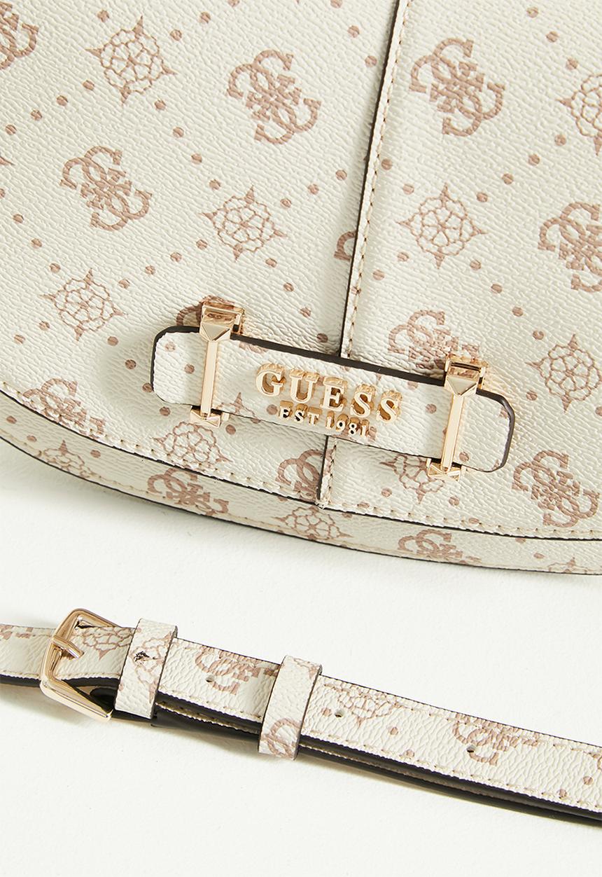 GUESS - Carrie logo flap shoulder bag- vanilla logo