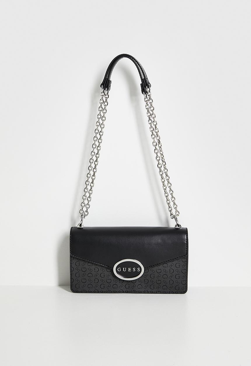GUESS - Gracia convertible crossbody flap bag- coal