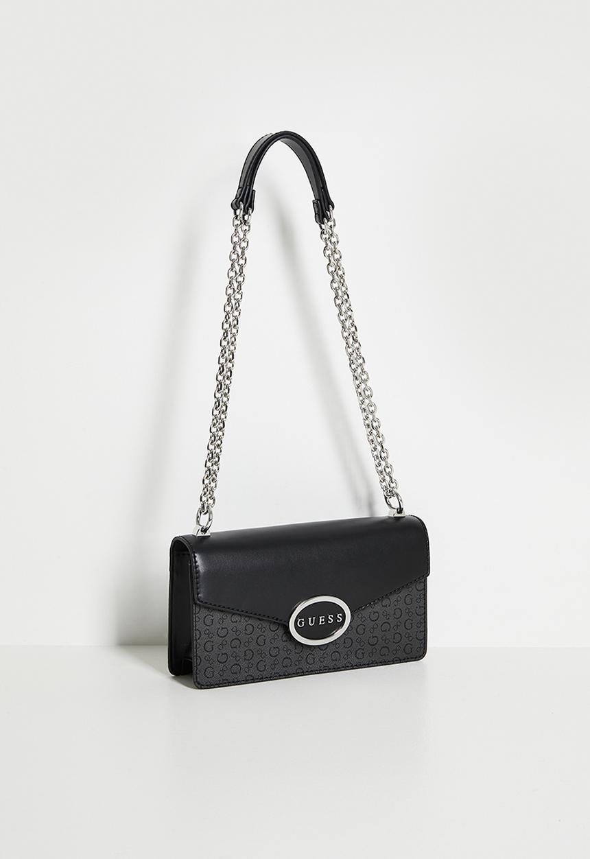 GUESS - Gracia convertible crossbody flap bag- coal