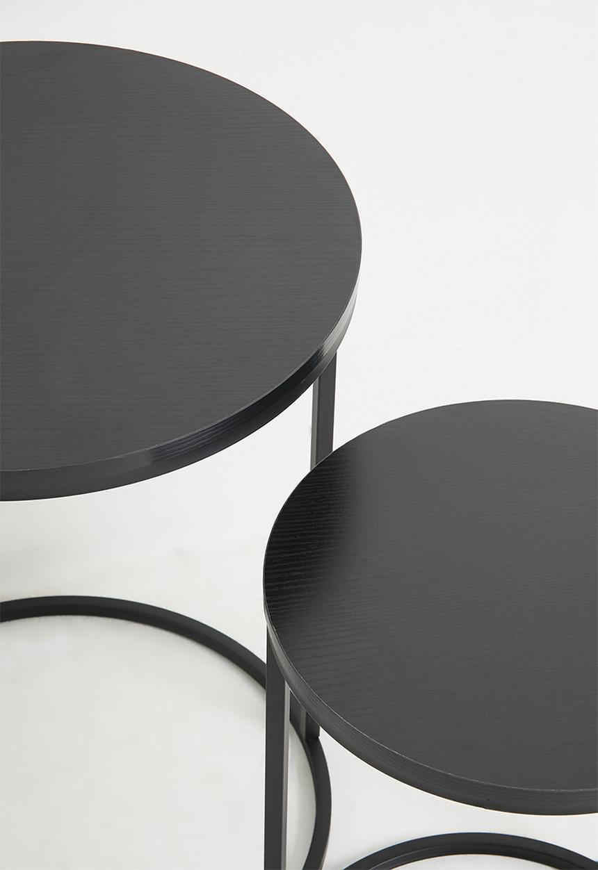 H&S - Loop storage nesting table set of 2 - black