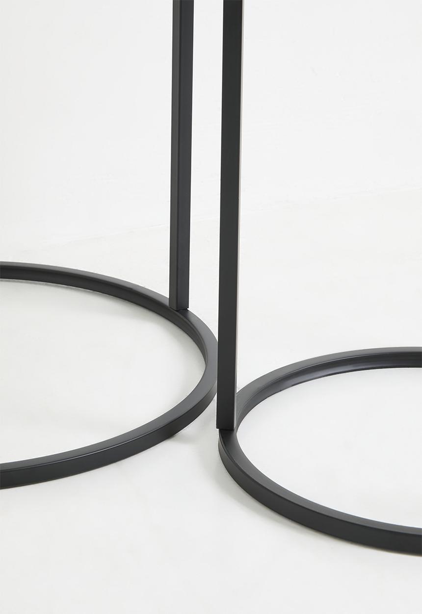 H&S - Loop storage nesting table set of 2 - black