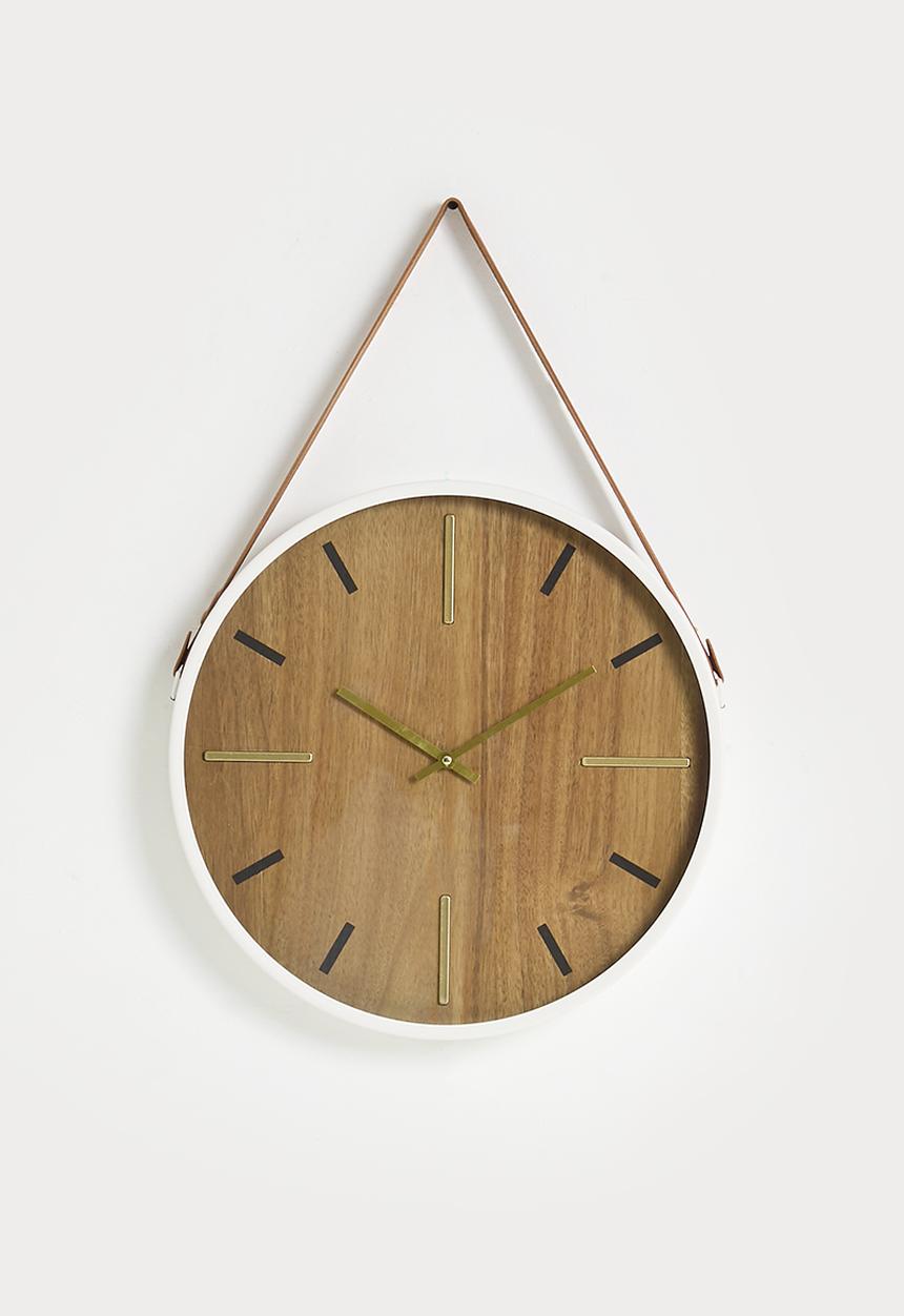 H&S - Hanging wall clock - white/natural