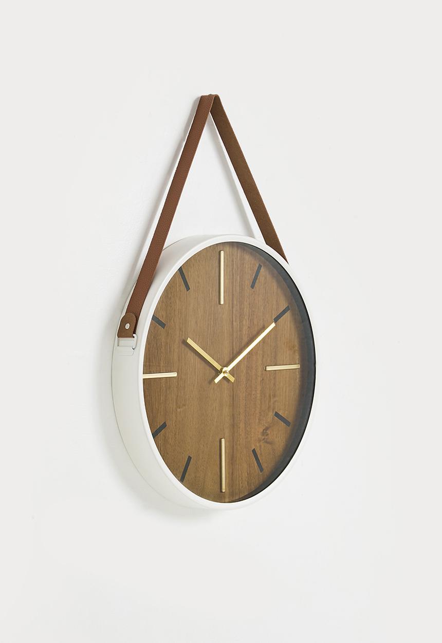 H&S - Hanging wall clock - white/natural