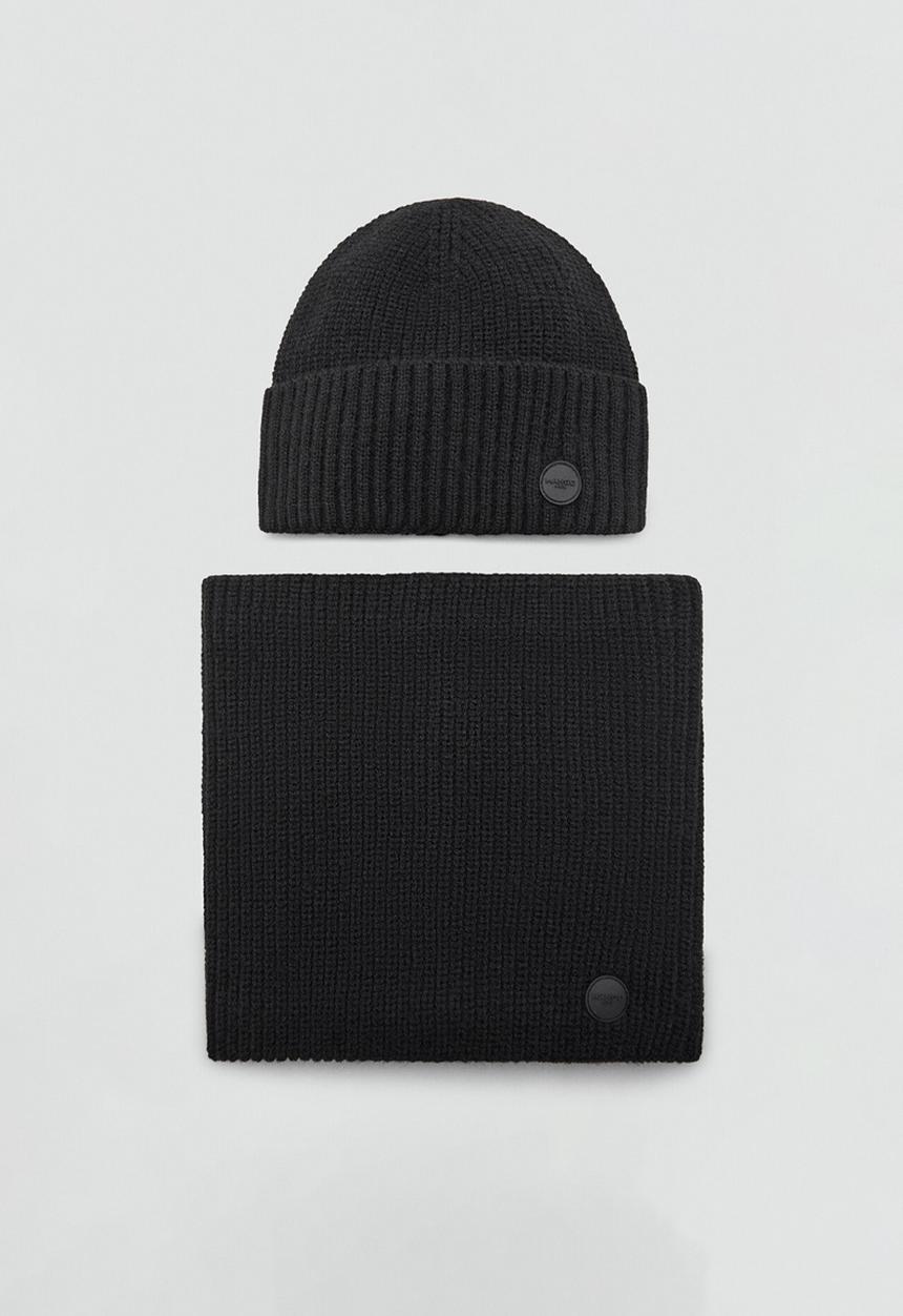MANGO - Knit scarf - black