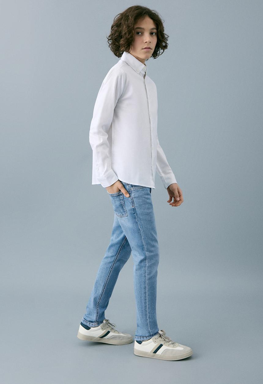 MANGO - Jeans SLIM - Open Blue