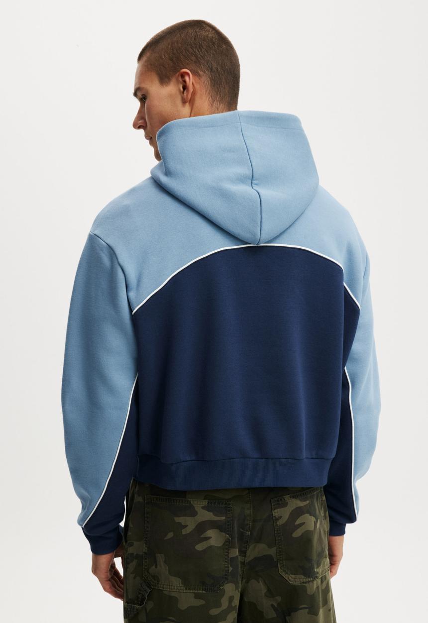 Cotton On - Cropped Fit Graphic Hoodie - Chalk Blue/Panel