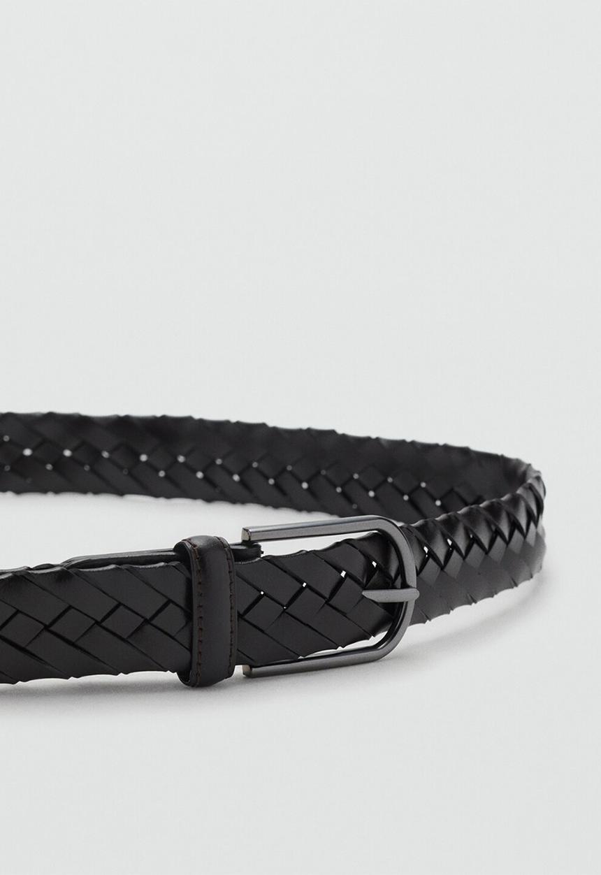 MANGO - Belt braid - Dark Brown