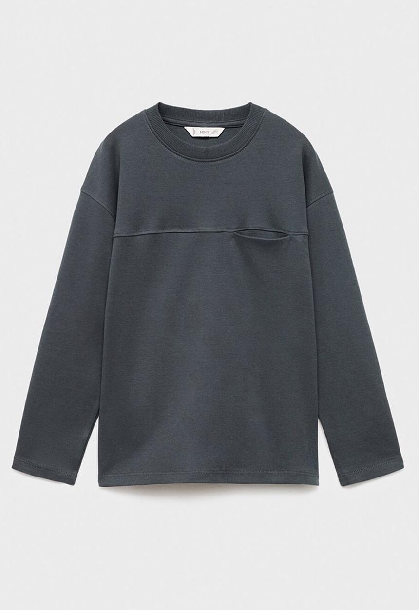 MANGO - T-shirt nubasic - charcoal