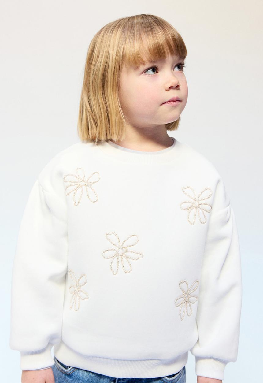 MANGO - Sweatshirt FLOR - Natural
