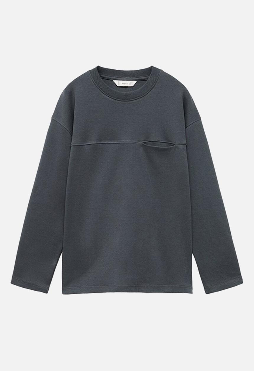 MANGO - T-shirt nubasic - charcoal