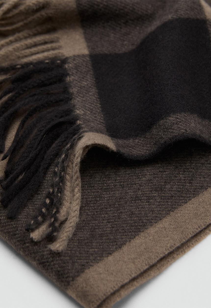 MANGO - Scarf Lines - Brown