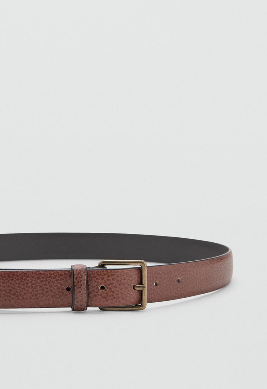 MANGO - Belt BUCKGOLD -  Brown