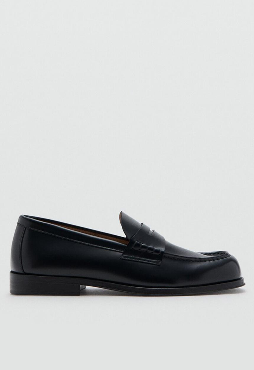MANGO - Mocasin loafer - black leather