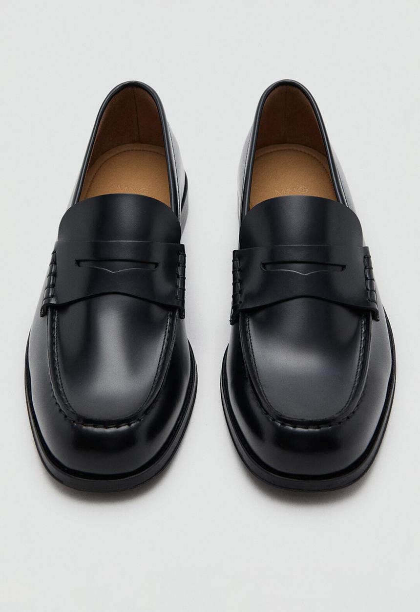 MANGO - Mocasin loafer - black leather