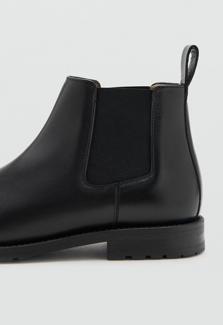 MANGO - Track ankle boot - black leather