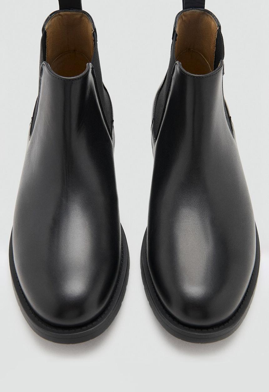 MANGO - Track ankle boot - black leather