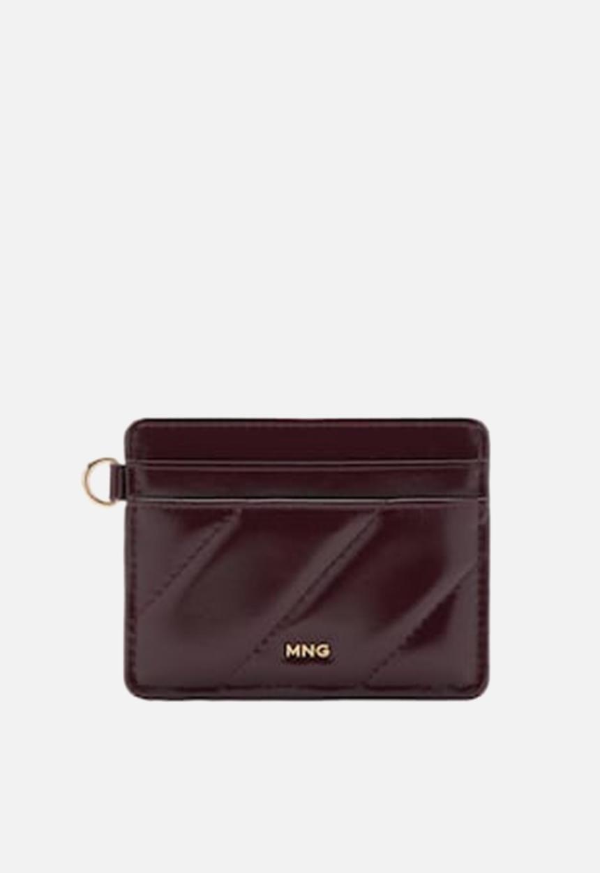 MANGO - Diagonal card holder - dark red
