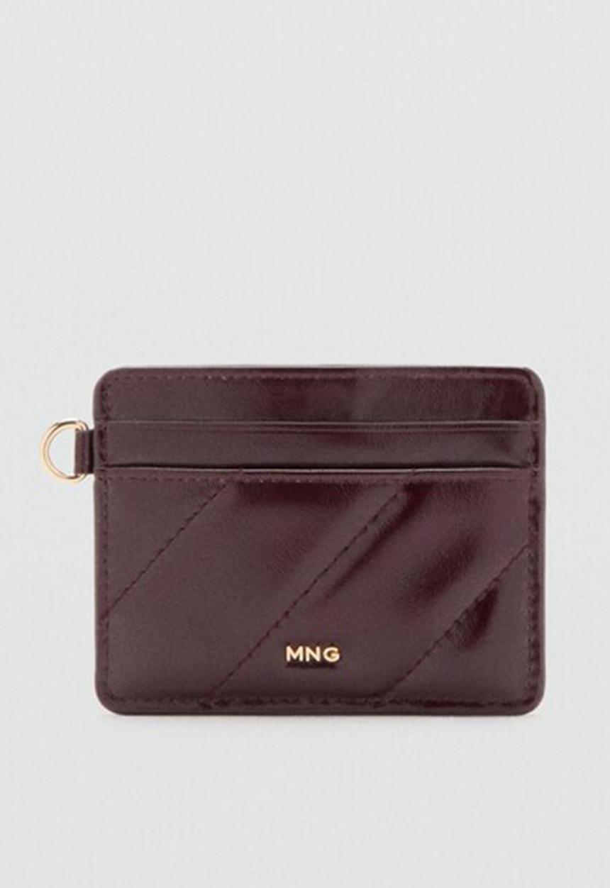 MANGO - Diagonal card holder - dark red