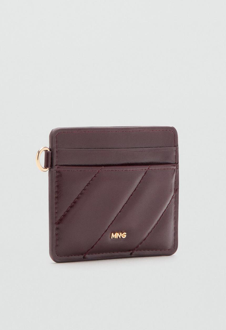 MANGO - Diagonal card holder - dark red