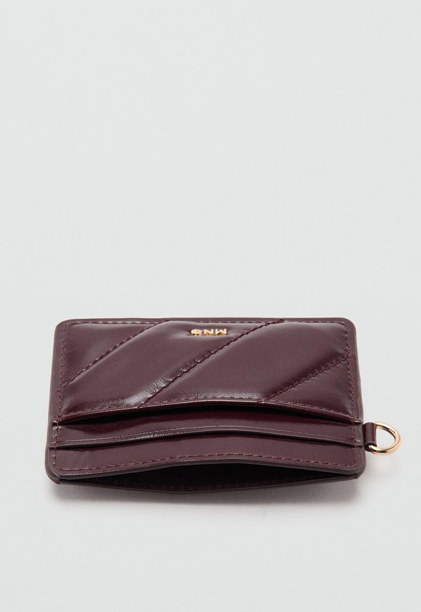 MANGO - Diagonal card holder - dark red