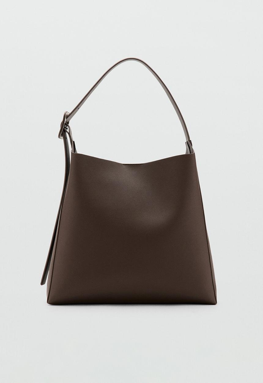 MANGO - Winnie shoulder bag - dark brown