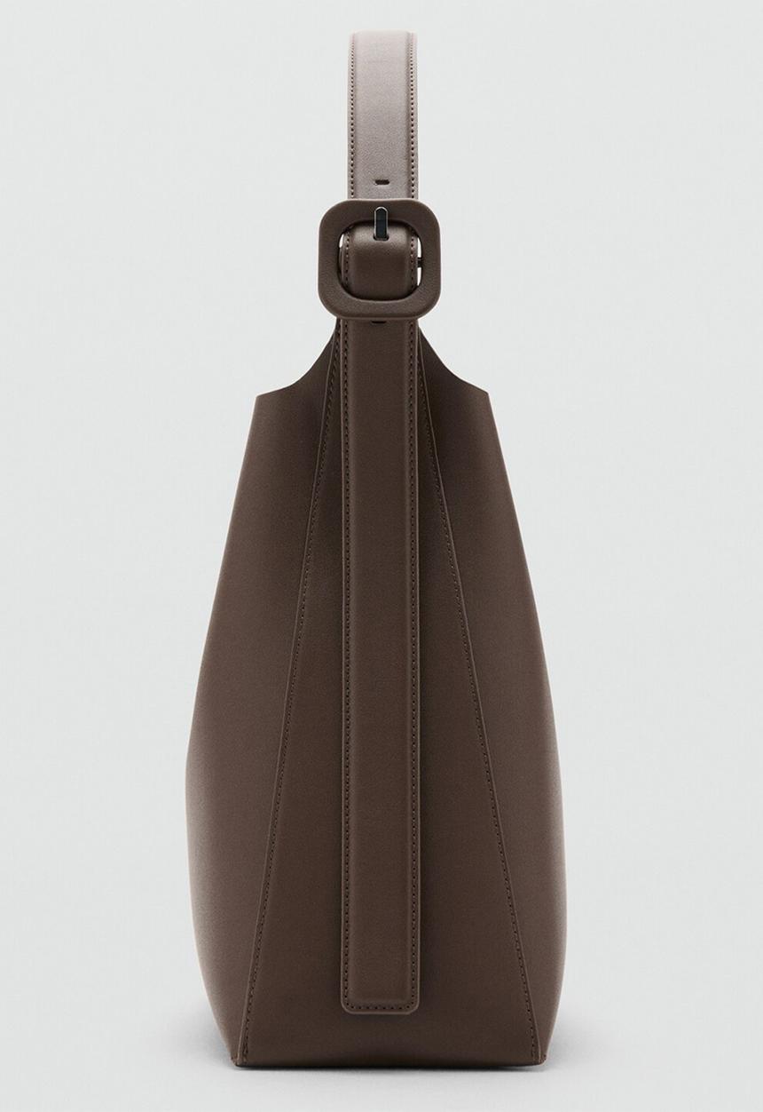MANGO - Winnie shoulder bag - dark brown
