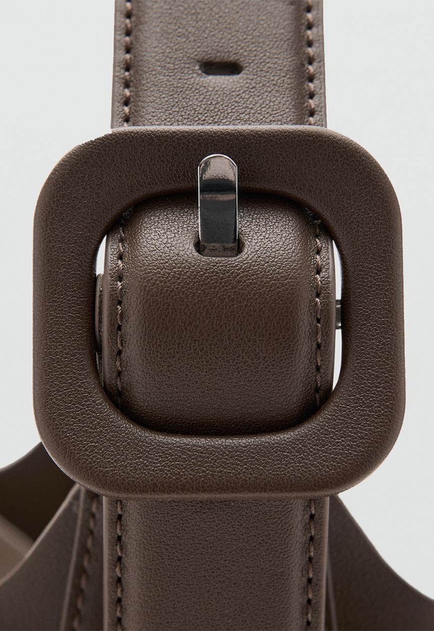 MANGO - Winnie shoulder bag - dark brown