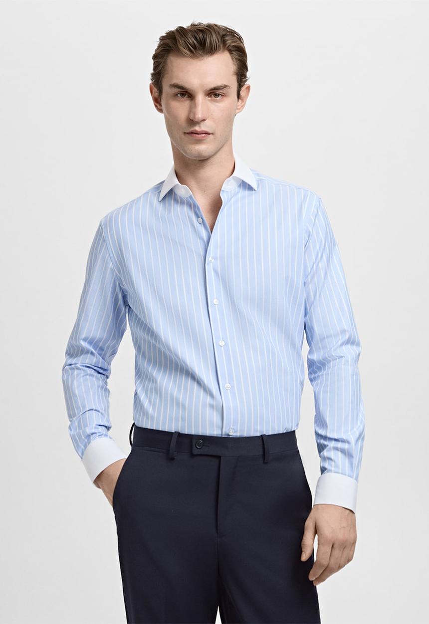 MANGO - Shirtsarria - Sky-Blue