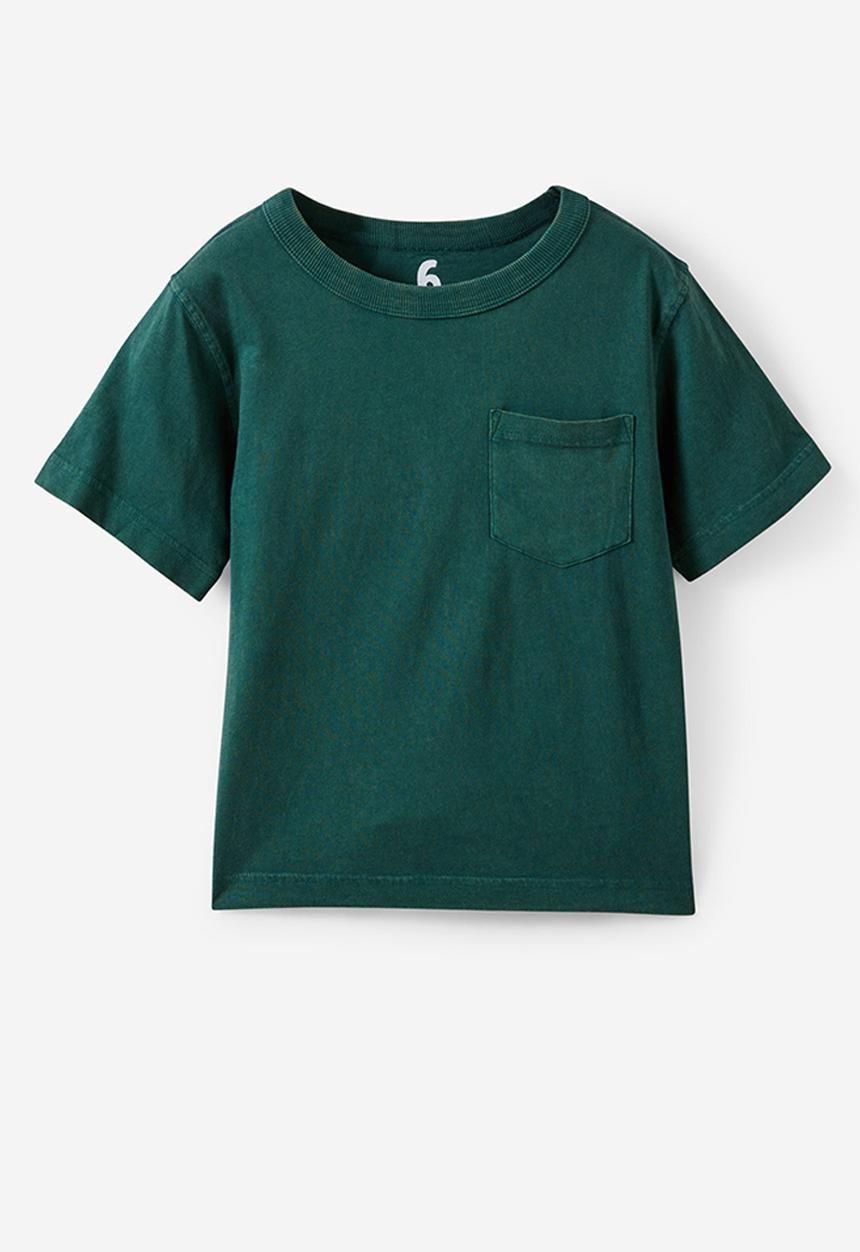 Cotton On - The essential short sleeve tee - storm green wash