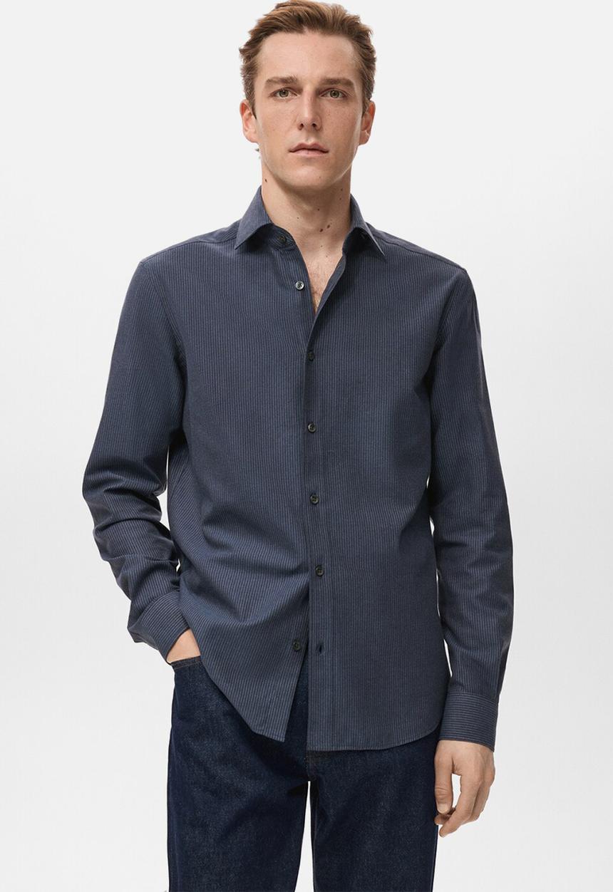 MANGO - Shirtares - Navy Blue
