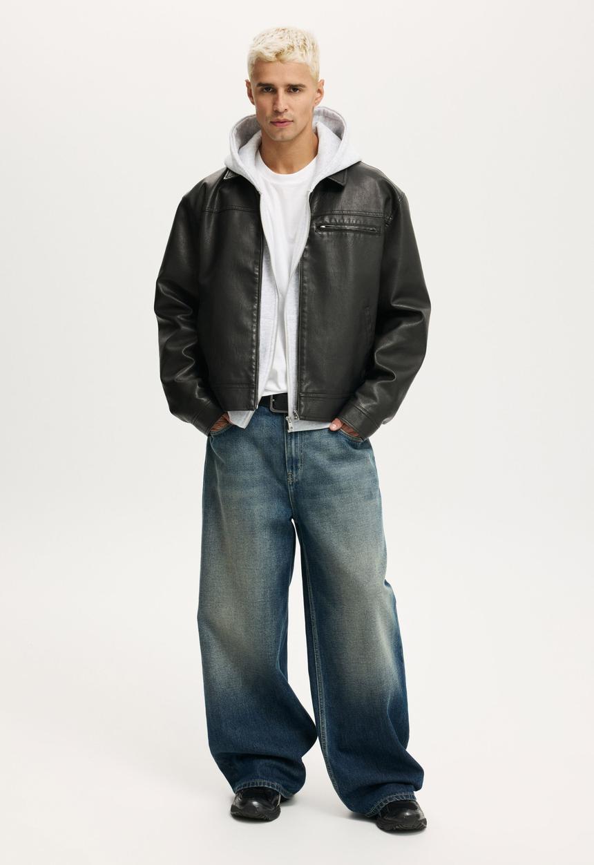 Cotton On - Cropped Zip Up Hoodie - Grey Marle