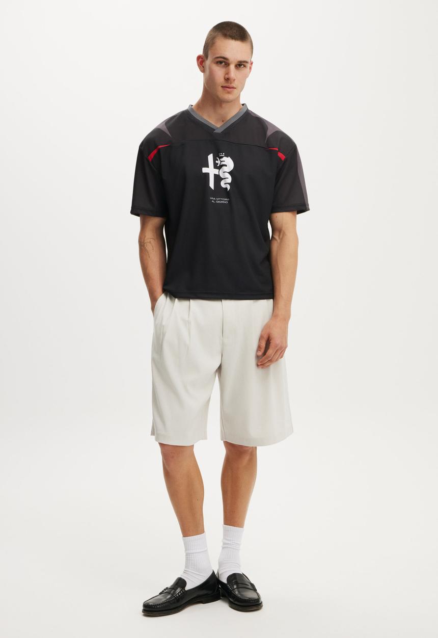 Cotton On - Alfa Romeo Football Jersey - Lcn Alf Black / Alfa Romeo - Crest Panel