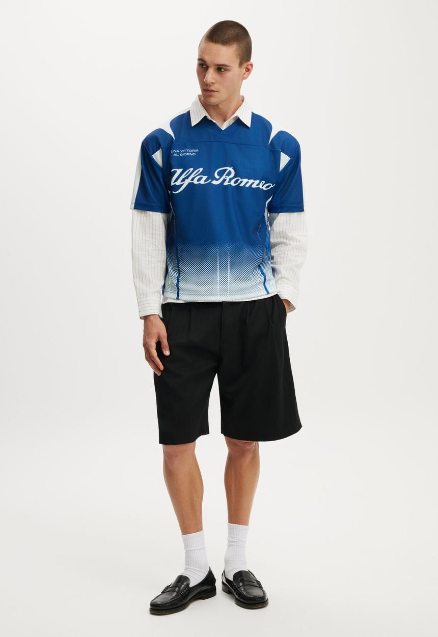 Cotton On - Alfa Romeo Football Jersey - Lcn Alf Royal Blue / Alfa Romeo - Crest Panel