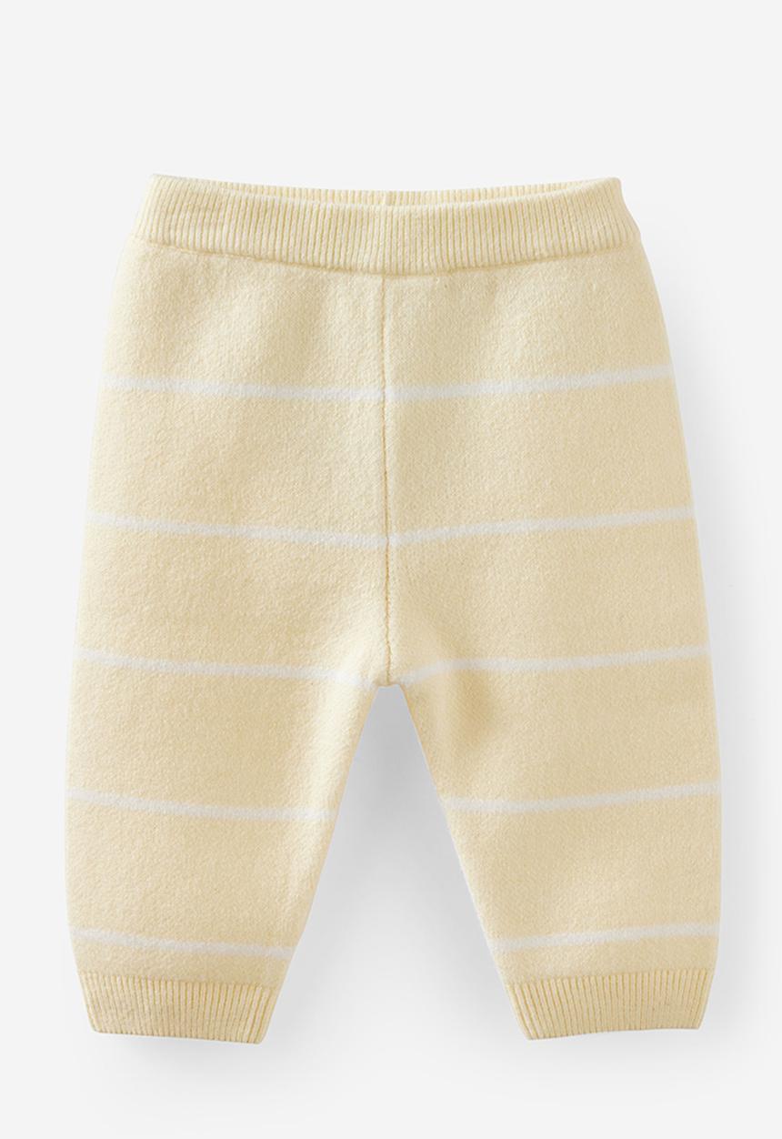 Cotton On - Organic Rib Knit Legging - Lemon Squash/Stripe