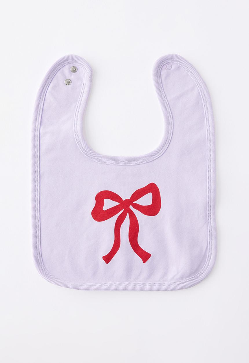 Cotton On - The Baby Bib - Vintage Lilac/Bow Grid