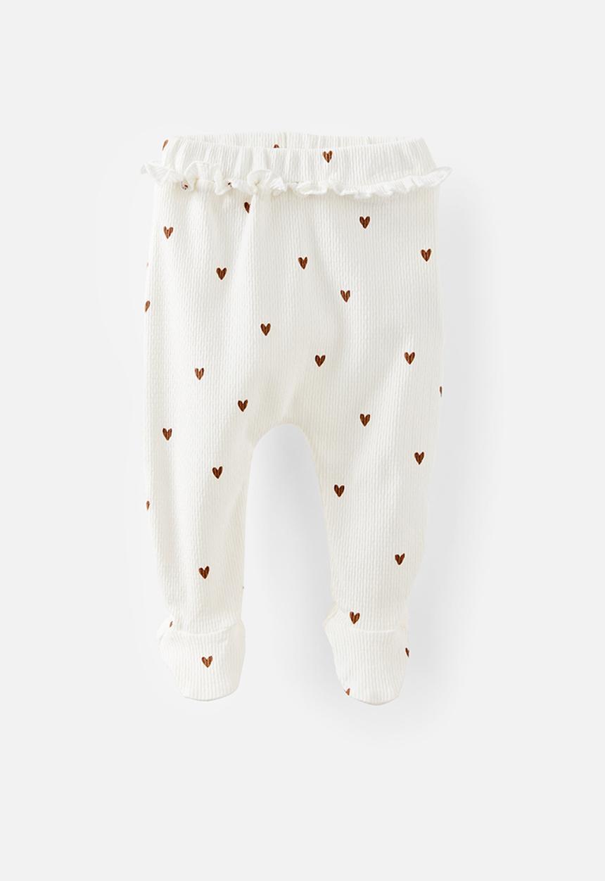Cotton On - Organic Pointelle Footed Legging - Thistle/Double Stripe