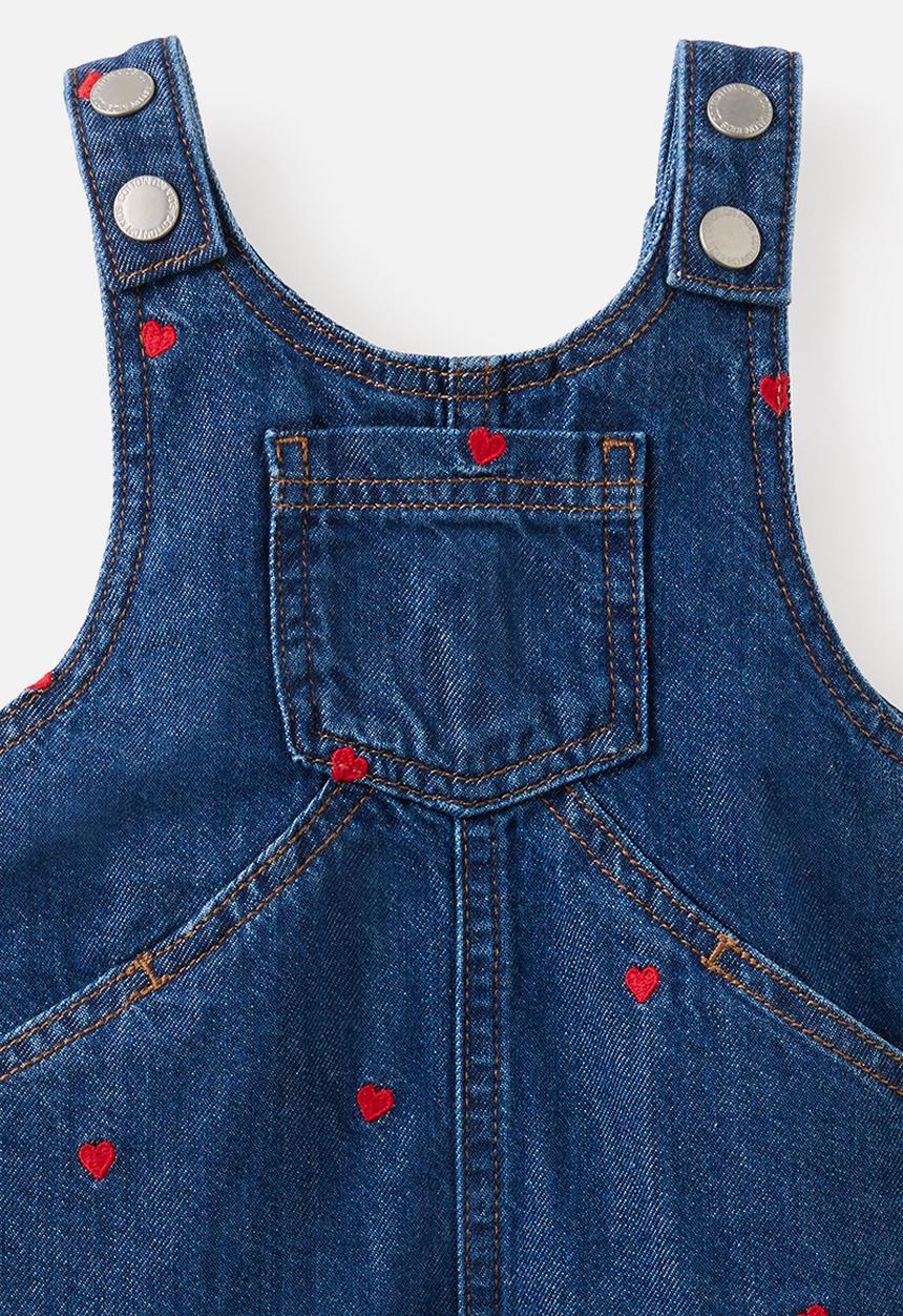 Cotton On - Aspen Denim Overall - Cable Beach Wash/Heart