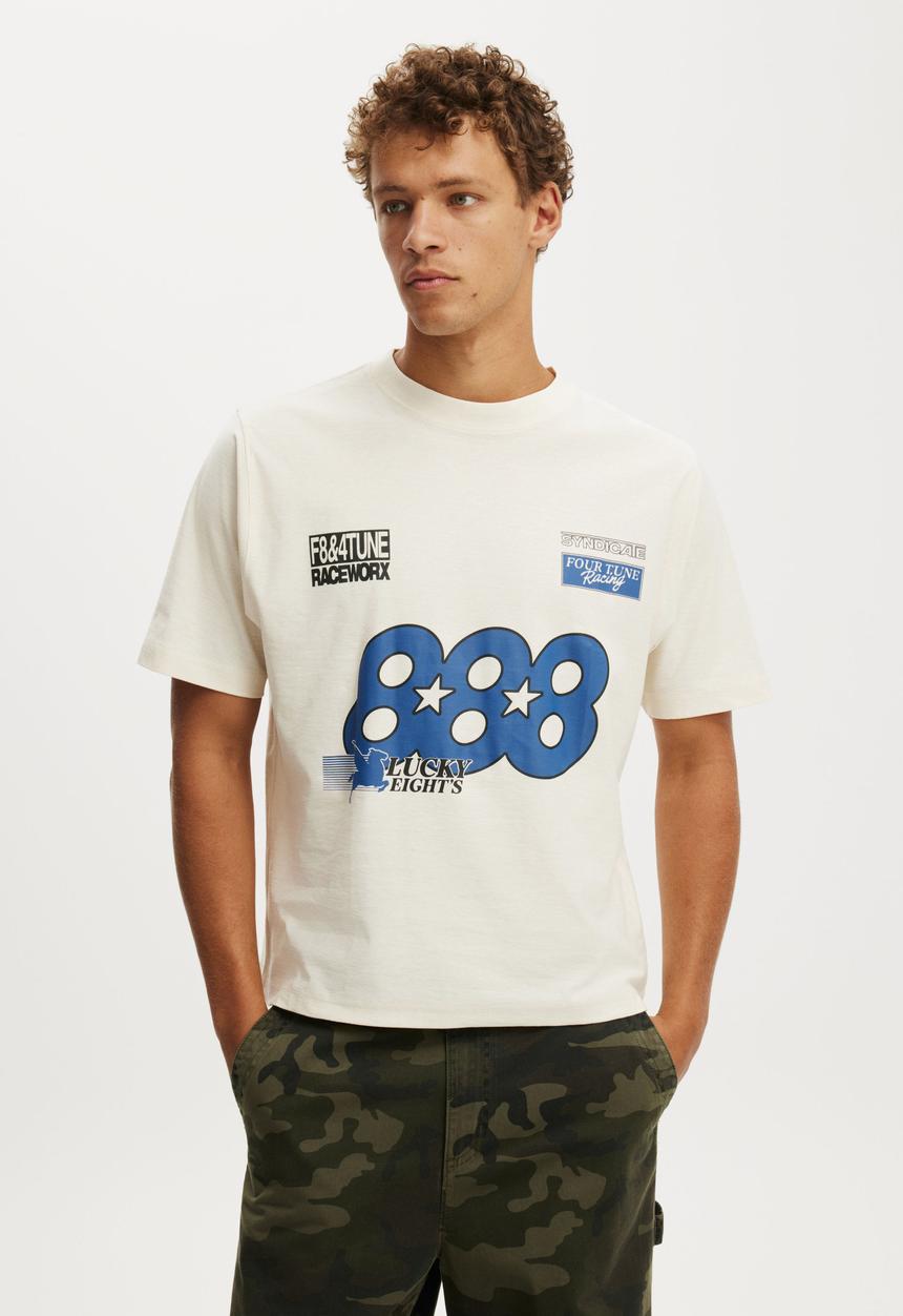 Cotton On - Cropped Fit Graphic T-shirt - Creampuff/F8 & 4Tune