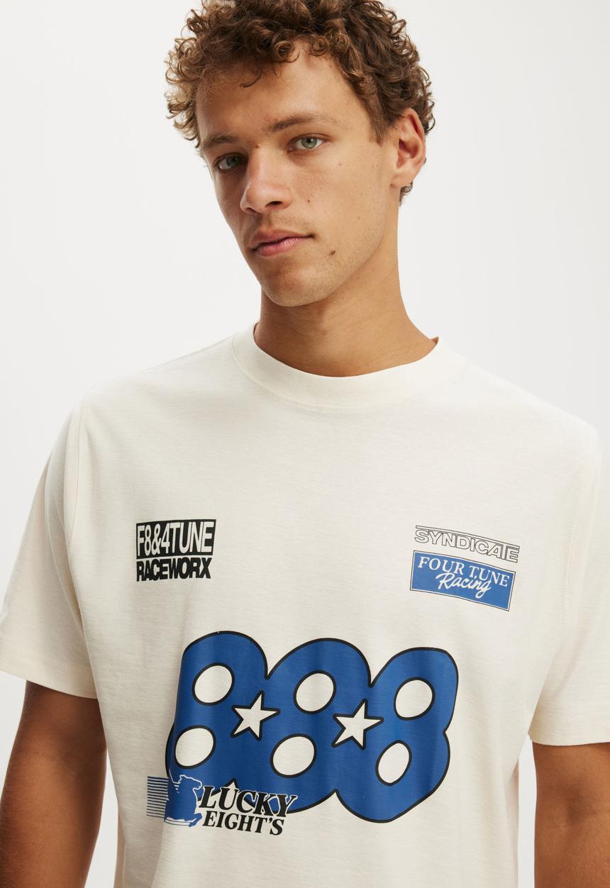 Cotton On - Cropped Fit Graphic T-shirt - Creampuff/F8 & 4Tune