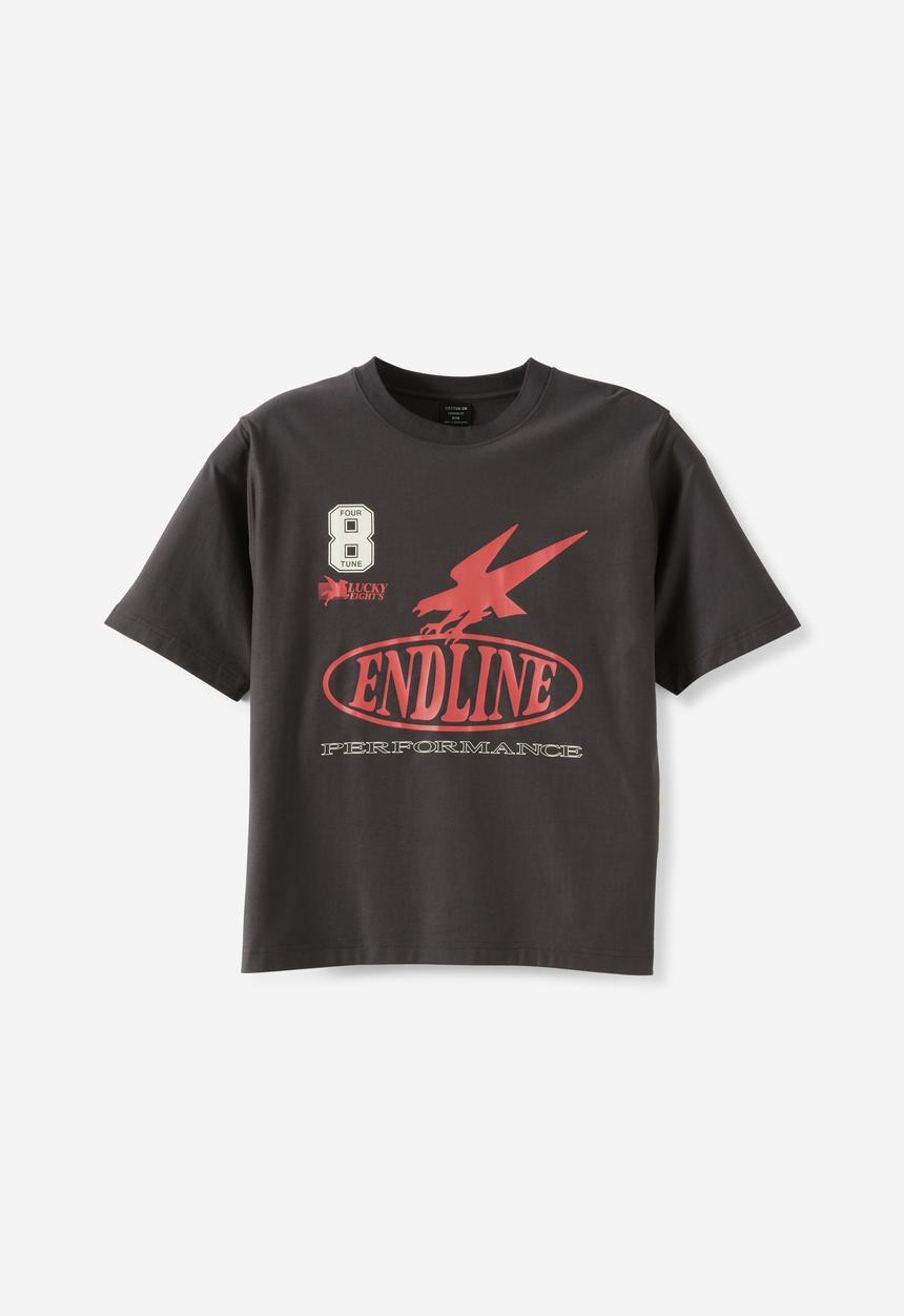 Cotton On - Cropped Fit Graphic T-shirt - Washed Black/Four Tune