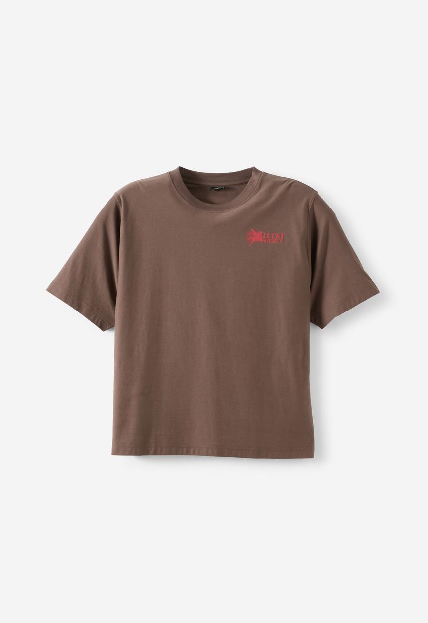 Cotton On - Cropped Fit Graphic T-shirt - Washed Chocolate/Monument