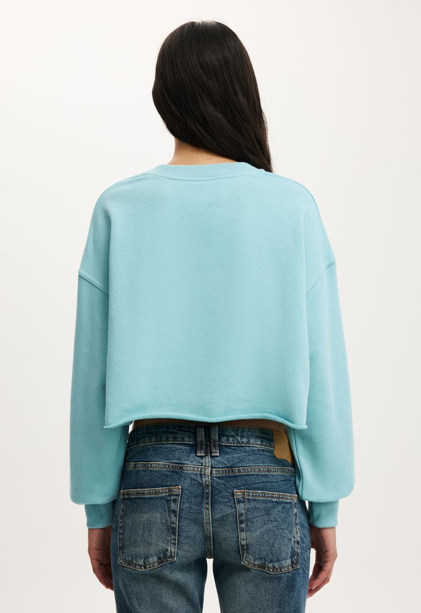 Cotton On - Cropped fleece sweatshirt - aquamarine