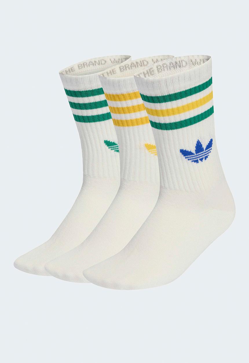 adidas Originals - 3-Stripes Crew Socks 3 Pairs- Off white/off white/off white